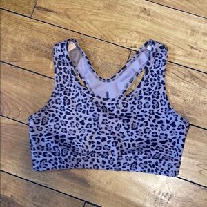 Silver icing Leopard Print Sports Bra